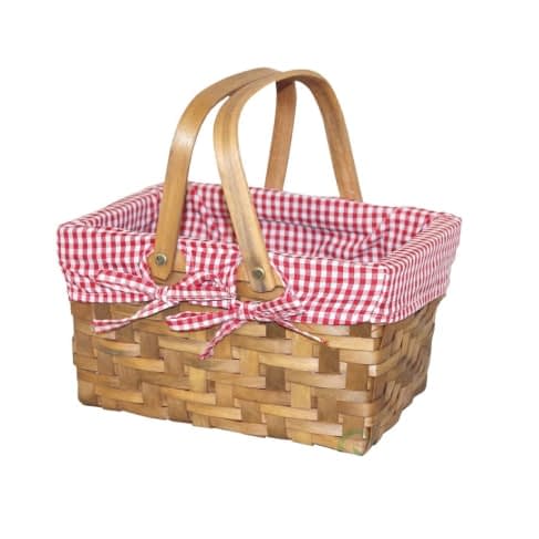 small rectangular basket with gingham lining - detrenda - 51715 07bdf4a772d1ac8bee069ea91069bc08