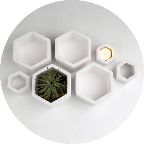 white hexagon ceramic planter - detrenda - 52843 fa458bdaa7510a88e6a9cf19a60f60f7