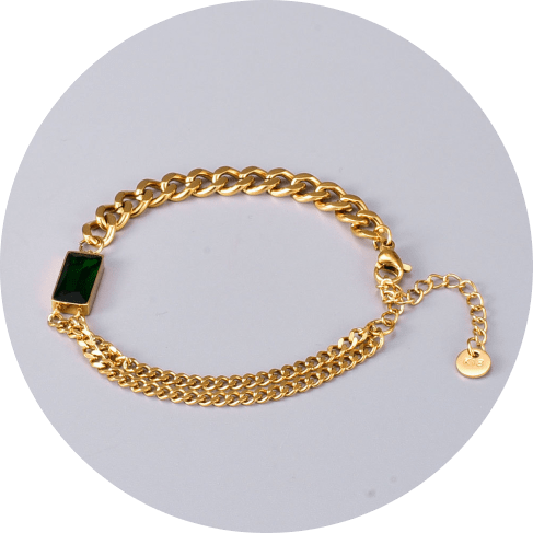 emerald charm bracelet - detrenda - 61942 22975d6ac870c7e7af1117c7e097391c