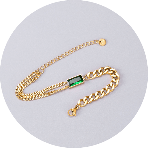 emerald charm bracelet - detrenda - 61942 75713d207126660347509db2156635db