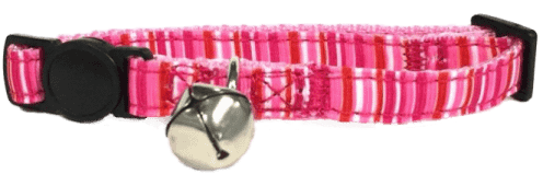 pink stripe cat collar with breakaway buckle - detrenda - 52743 8dff3a7561a707df4a163a373d6263af